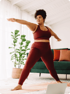 A lady doing yoga